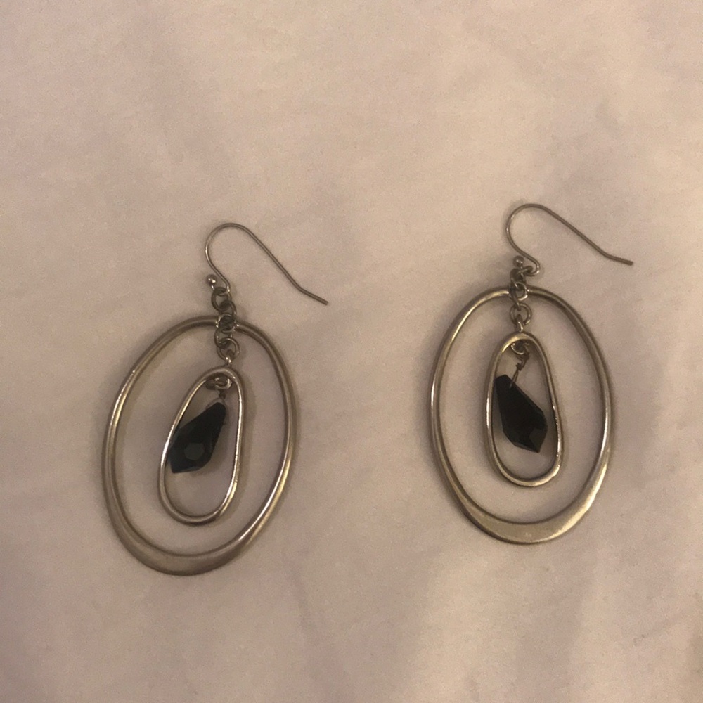 Black and silver earrings